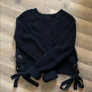 Guess Black Side-Tie Sweater